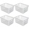 Smart Design Nestable Basket Organizer with Handles - Steel - 9 x 12 x 6 - Chrome- Set of 4